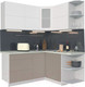 Миниатюра изображения товара Кухонный гарнитур Интерлиния Мила Матте 1.5x1.7 А правая (белый/луна/опал светлый)