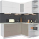 Миниатюра изображения товара Кухонный гарнитур Интерлиния Мила Матте 1.5x1.8 А правая (белый/луна/опал светлый)
