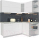 Миниатюра изображения товара Кухонный гарнитур Интерлиния Мила Матте 1.5x1.9 А правая (белый/белый/опал светлый)