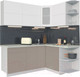 Миниатюра изображения товара Кухонный гарнитур Интерлиния Мила Матте 1.5x1.9 А правая (белый/луна/опал светлый)