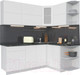 Миниатюра изображения товара Кухонный гарнитур Интерлиния Мила Матте 1.5x2.0 А правая (белый/белый/кастилло тёмный)