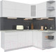 Миниатюра изображения товара Кухонный гарнитур Интерлиния Мила Матте 1.5x2.0 А правая (белый/белый/опал светлый)
