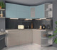 Миниатюра изображения товара Кухонный гарнитур Интерлиния Мила Матте 1.5x2.0 А правая (океан/луна/травертин серый)