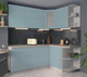 Миниатюра изображения товара Кухонный гарнитур Интерлиния Мила Матте 1.5x2.0 А правая (океан/океан/травертин серый)