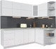 Миниатюра изображения товара Кухонный гарнитур Интерлиния Мила Матте 1.5x2.3 А правая (белый/белый/опал светлый)