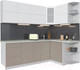 Миниатюра изображения товара Кухонный гарнитур Интерлиния Мила Матте 1.5x2.3 А правая (белый/луна/опал светлый)