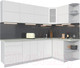 Миниатюра изображения товара Кухонный гарнитур Интерлиния Мила Матте 1.5x2.5 А правая (белый/белый/опал светлый)