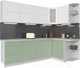 Миниатюра изображения товара Кухонный гарнитур Интерлиния Мила Матте 1.5x2.5 А правая (белый/мята/опал светлый)