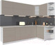 Миниатюра изображения товара Кухонный гарнитур Интерлиния Мила Матте 1.5x2.6 А правая (луна/луна/травертин серый)