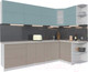 Миниатюра изображения товара Кухонный гарнитур Интерлиния Мила Матте 1.5x2.7 А правая (океан/луна/травертин серый)