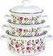 Миниатюра изображения товара Набор кастрюль Лысьвенские эмали Китайская роза 124АП2/4