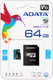 Миниатюра изображения товара Карта памяти A-data Premier microSDXC 64GB + адаптер (AUSDX64GUICL10A1-RA1)