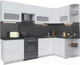 Миниатюра изображения товара Кухонный гарнитур Интерлиния Мила Матте 1.5x2.7 Б правая (белый/белый/кастилло темный)