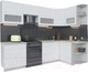 Миниатюра изображения товара Кухонный гарнитур Интерлиния Мила Матте 1.5x2.7 Б правая (белый/белый/опал светлый)