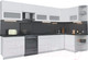 Миниатюра изображения товара Кухонный гарнитур Интерлиния Мила Матте 1.5x3.5 Б правая (белый/белый/кастилло темный)