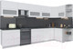 Миниатюра изображения товара Кухонный гарнитур Интерлиния Мила Матте 1.5x3.6 Б правая (белый/белый/кастилло темный)