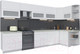 Миниатюра изображения товара Кухонный гарнитур Интерлиния Мила Матте 1.5x3.6 Б правая (белый/белый/опал светлый)