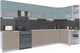 Миниатюра изображения товара Кухонный гарнитур Интерлиния Мила Матте 1.5x3.7 Б правая (океан/луна/травертин серый)