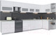 Миниатюра изображения товара Кухонный гарнитур Интерлиния Мила Матте 1.5x3.9 Б правая (белый/белый/опал светлый)
