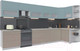 Миниатюра изображения товара Кухонный гарнитур Интерлиния Мила Матте 1.5x4.0 Б правая (океан/луна/травертин серый)
