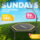 Миниатюра изображения товара Батут для джампинга Sundays SDT-TP105 D127 (желтый)