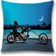 Миниатюра изображения товара Наволочка декоративная JoyArty На мотоцикле под луной / sl_17786