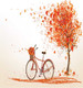 Миниатюра изображения товара Наволочка декоративная JoyArty На велосипеде за листьями / sl_17799