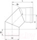 Миниатюра изображения товара Поворот дымохода Ferrum Ф200 / f2424 (угол 90°, 430/0.8мм)