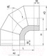 Миниатюра изображения товара Поворот дымохода Ferrum 90° 430/0.8мм Ф150x250 / f4236