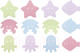Миниатюра изображения товара Набор ковриков для купания ROXY-KIDS Sea Animals Soft Colors / RBM-012-SA (12шт)