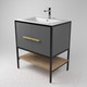 Миниатюра изображения товара Тумба под умывальник Дабер 010 / Т10.7.2.4 (черный/серый/дуб канзас коричневый)
