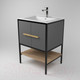 Миниатюра изображения товара Тумба под умывальник Дабер 010 / Т10.6.2.4 (черный/серый/дуб канзас коричневый)