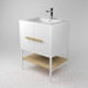 Миниатюра изображения товара Тумба под умывальник Дабер 010 / Т10.6.1.5 (белый/белый/дуб гамильтон натуральный)