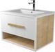 Миниатюра изображения товара Тумба под умывальник Дабер 009 / Т9.7.1.5 (белый/белый/дуб гамильтон натуральный)