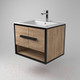 Миниатюра изображения товара Тумба под умывальник Дабер 009 / Т9.6.2.6 (черный/дуб канзас коричневый)