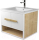 Миниатюра изображения товара Тумба под умывальник Дабер 009 / Т9.6.1.5 (белый/белый/дуб гамильтон натуральный)