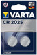 Миниатюра изображения товара Комплект батареек Varta Lithium CR2025 3V / 06025101402 (2шт)