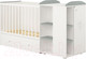 Миниатюра изображения товара Детская кроватка Polini Kids French 900 Teddy с комодом / 0001526.55 (белый/серый)