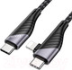 Миниатюра изображения товара Кабель Hoco U95 Freeway PD USB-C-Type-C/8pin Lightning (1.2м, черный)