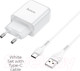 Миниатюра изображения товара Зарядное устройство сетевое Hoco N2 + кабель AM-Type-C / 6931474728876 (белый)