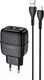 Миниатюра изображения товара Зарядное устройство сетевое Hoco C77A + кабель AM-8pin Lightning / 6931474723567 (черный)