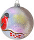 Миниатюра изображения товара Шар новогодний Декарт Птичка Снегирь 8Ш0019 (8см, серебристый)