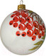 Миниатюра изображения товара Шар новогодний Декарт Рябиновая ветка на морозе 8Ш0031 (8см, белый)