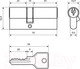 Миниатюра изображения товара Цилиндровый механизм замка Стандарт Z.I.70-5K (25x10x35) CP