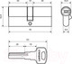 Миниатюра изображения товара Цилиндровый механизм замка Стандарт Z.F.70-5K SN (30x10x30)