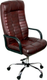Миниатюра изображения товара Кресло офисное Деловая обстановка Атлант Хром ХН кожа люкс (коричневый)