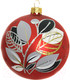 Миниатюра изображения товара Шар новогодний Декарт Серые черные листья 8Ш0033 (10см, красный)