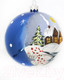 Миниатюра изображения товара Шар новогодний Декарт Зимняя деревня 8Ш0036 (10см, синий)