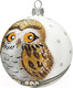 Миниатюра изображения товара Шар новогодний Декарт Совушка 8Ш0041 (10см, белый)
