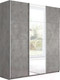 Миниатюра изображения товара Шкаф-купе ТриЯ Траст СШК 2.210.70-11.13.11 3-х дверный (бетон/бетон/зеркало/бетон)